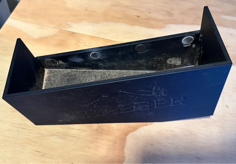 Traeger offset pellet chute