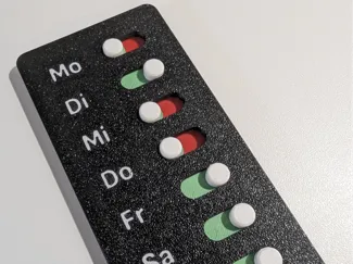 Wochentags-Checkliste mit haptischen Schaltern