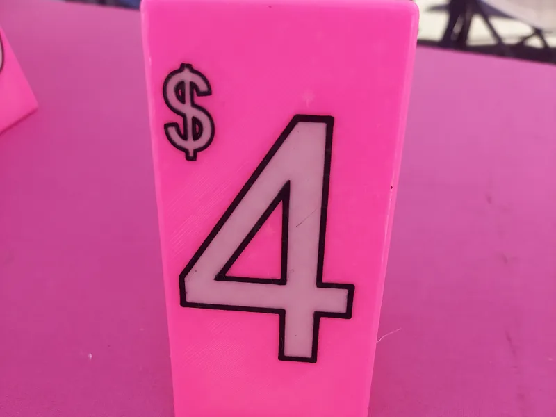 $4 Table top price sign
