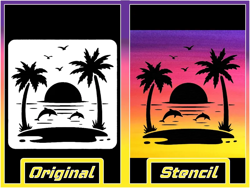 Summer Sunset Stencil