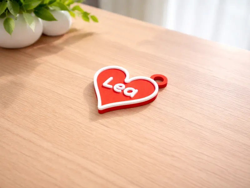 Personalisierbarer Herz Schlüsselanhänger 3D Druck