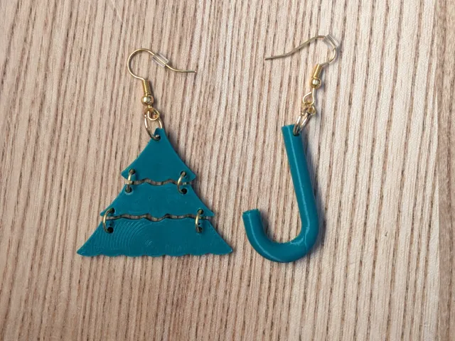 Boucles d’oreilles de Noël – Sapin & Sucre d’orge