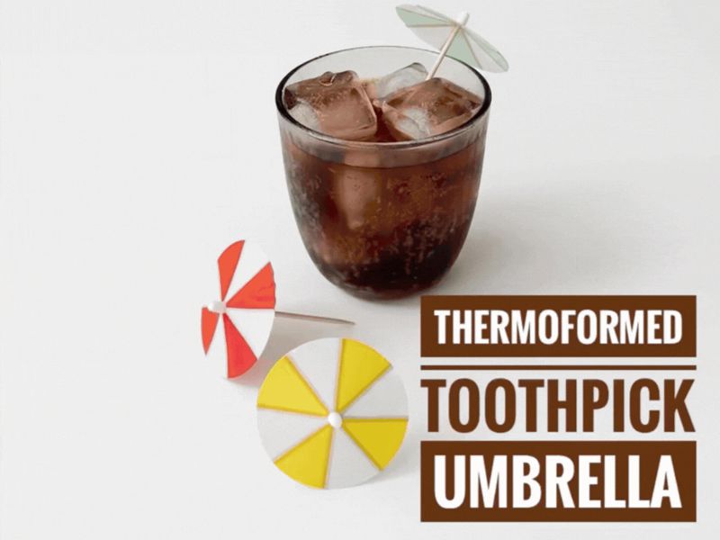 Thermoformed toothpick umbrella