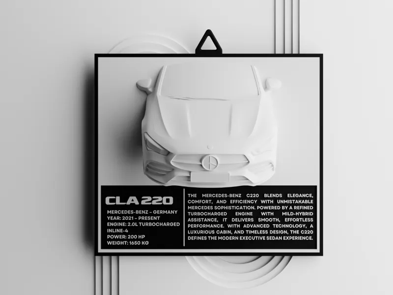 Mercedes CLA 220 Car Wall Art Front