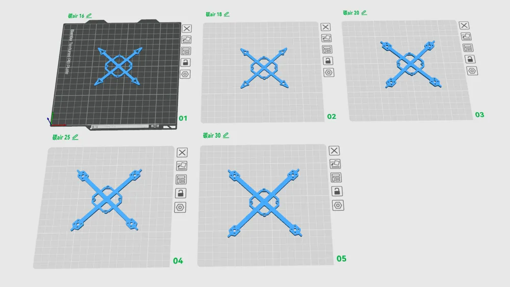 Carbon Air series open-source toothpick drone frame: 1.6-inch, 1.8-inch ...
