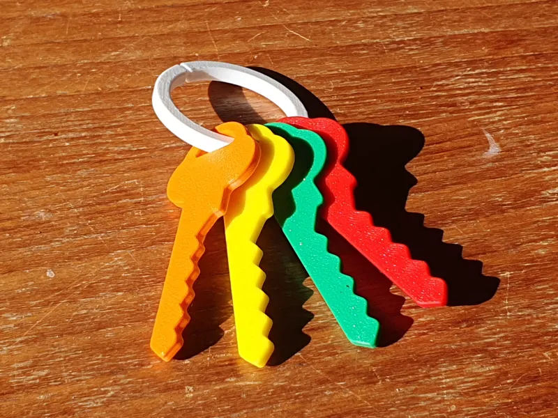 Life-size toy keys with key ring