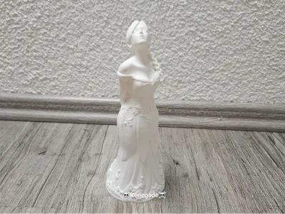 Lady Figure looking at the Flowers