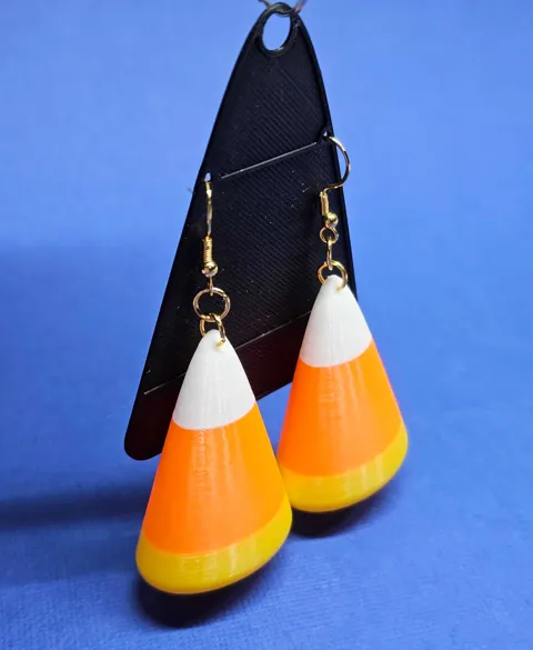 Candy Corn Beads | Earrings w/ Backing Card Holder view 4