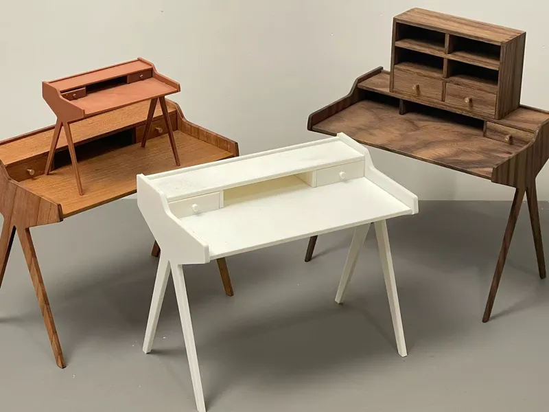 Dollhouse furniture, desk, dressing table