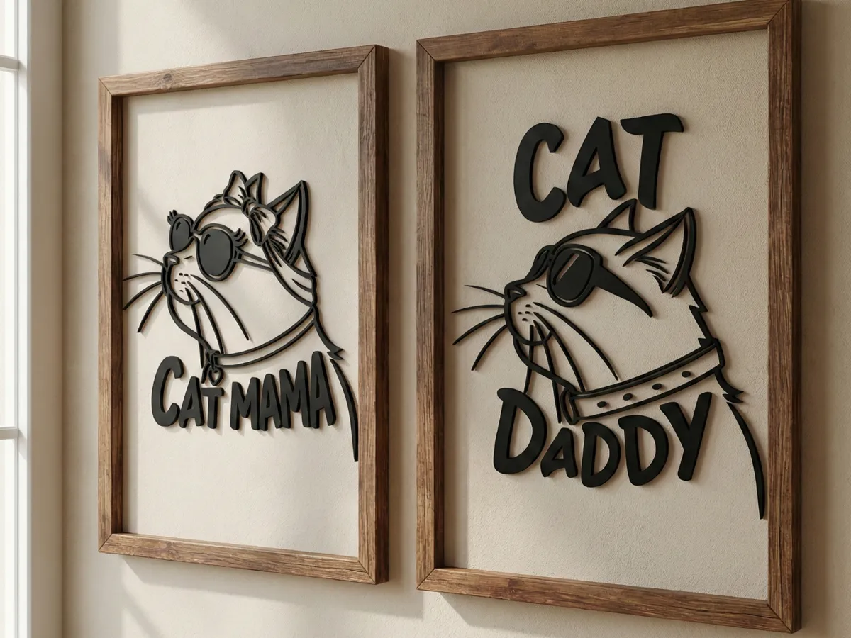 Duo mural Cat Mom et Cat Daddy