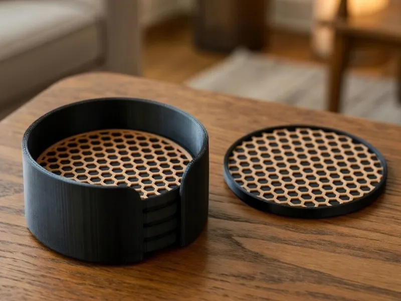 Modern Honeycomb Coaster Set – Geometric Design