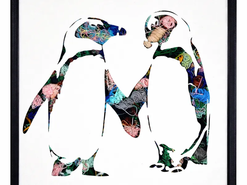 Penguin Wall Art - Filament Fallout Frame Art