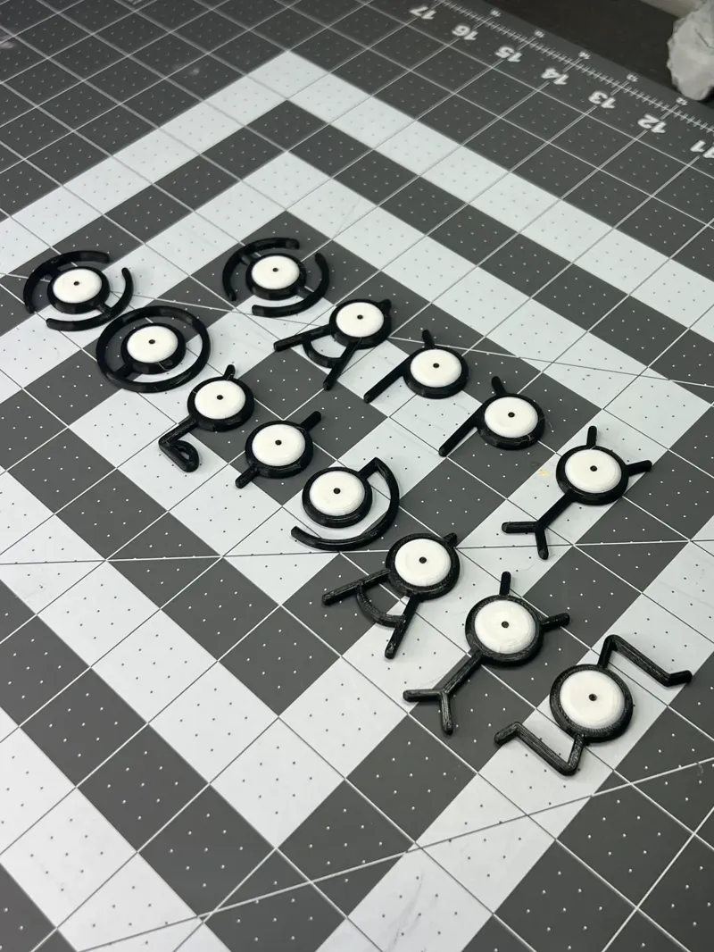 The Entire Unown alphabet