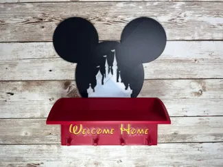 Disney Keychain Holder w/ Shelf - Mickey & Castle
