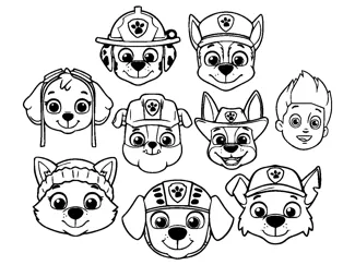 Paw patrol coloring pieces