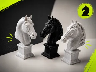 Decorative Horse Head on Pedestal