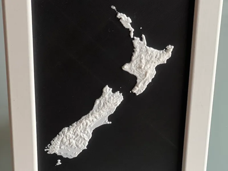 Aotearoa topographic map for 13x18 photo frame