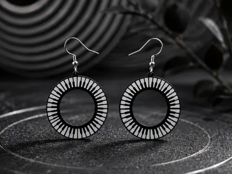 Pendientes: Circular piano earrings — referencia de MakerWorld
