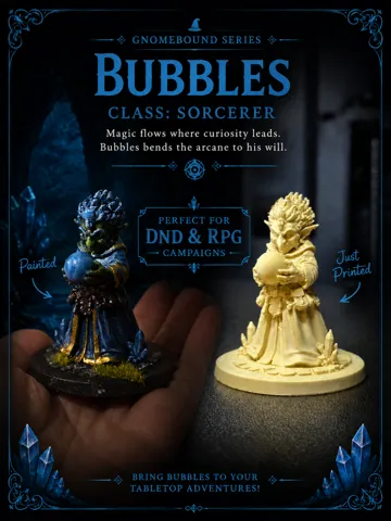Figura decorativa: Bubbles – Gnome Sorcerer | D&D & RPG Miniature — vista de referencia 2