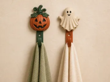 Adorno temático: Halloween Wall Hooks – Pumpkin & Cute Ghost Set — vista de referencia 4