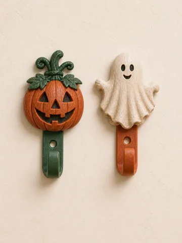 Adorno temático: Halloween Wall Hooks – Pumpkin & Cute Ghost Set — vista de referencia 2