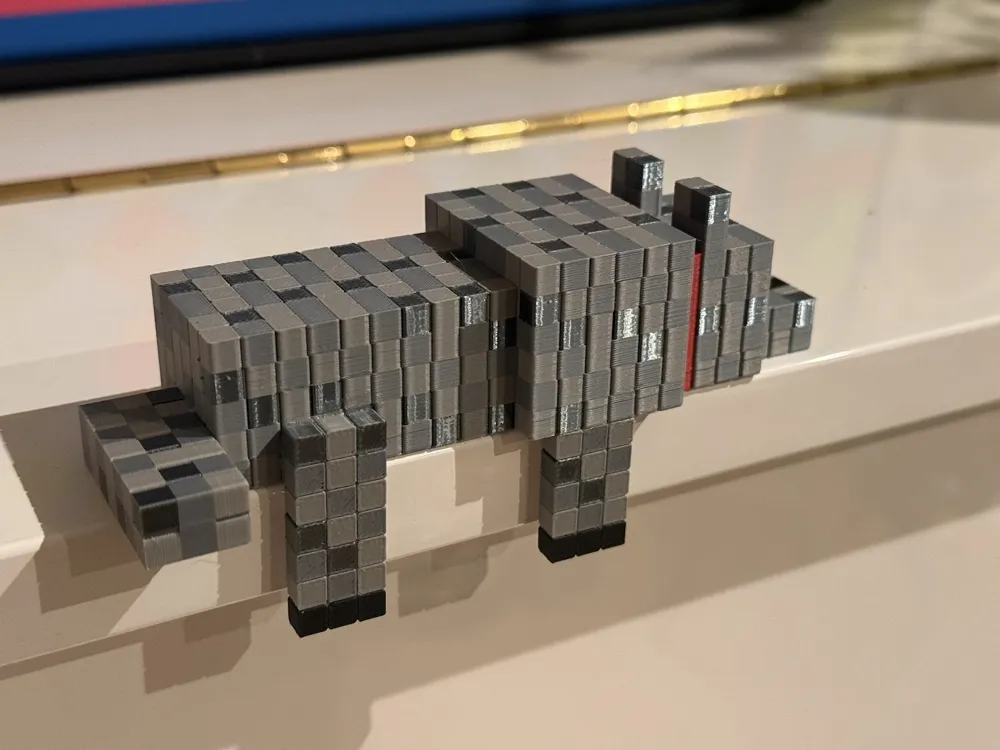 Minecraft shelf dog - parametric pixel wolf - Free 3D Print Model ...
