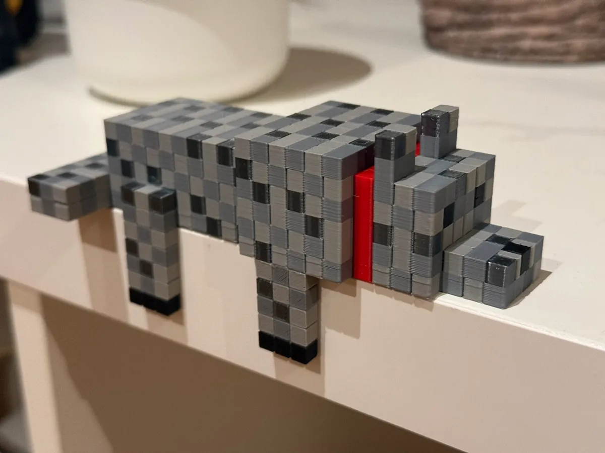 Minecraft shelf dog - parametric pixel wolf - Free 3D Print Model ...