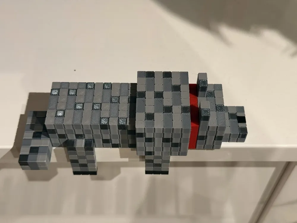 Minecraft shelf dog - parametric pixel wolf - Free 3D Print Model ...