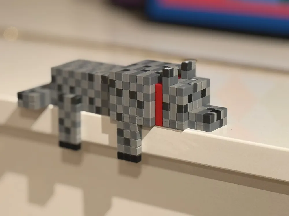 Minecraft shelf dog - parametric pixel wolf - Free 3D Print Model ...
