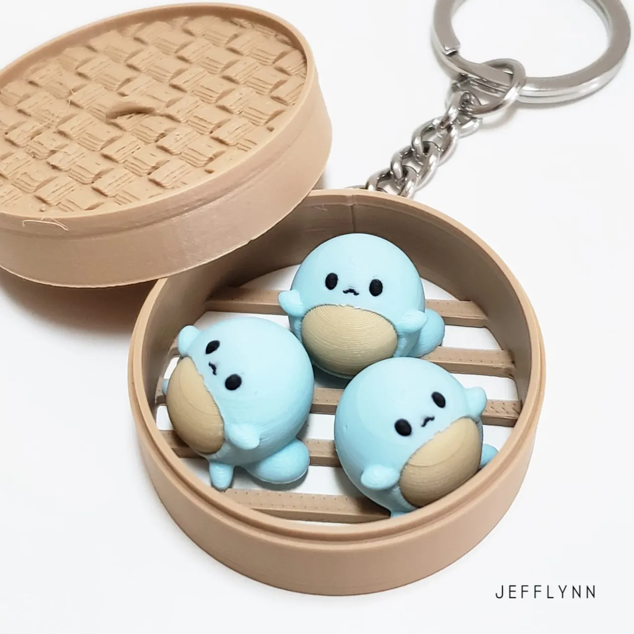 Charmander & Squirtle Pokemon Bun Fidget Keychain view 3