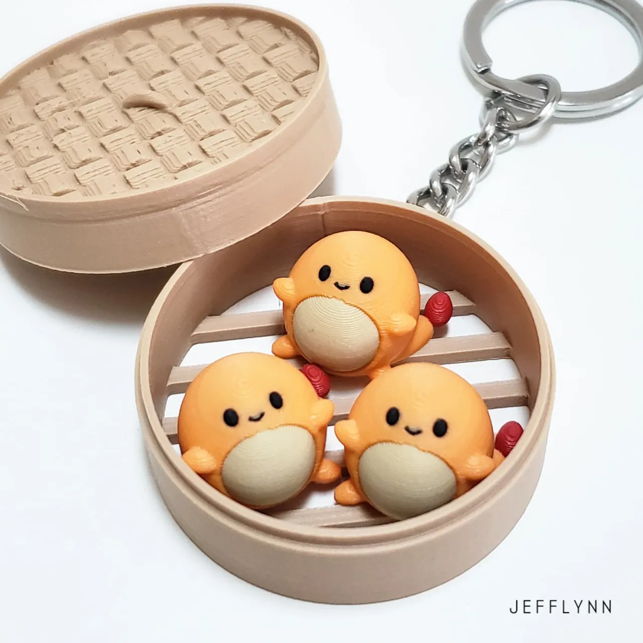 Charmander & Squirtle Pokemon Bun Fidget Keychain view 2