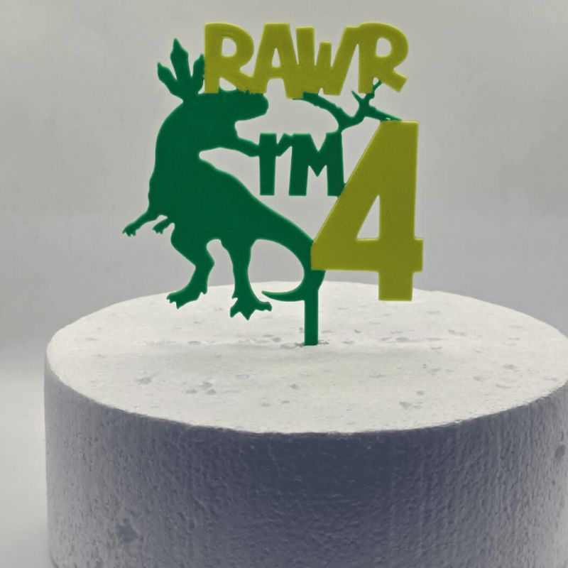 Rawr I'm 4 cake topper 2 colours 