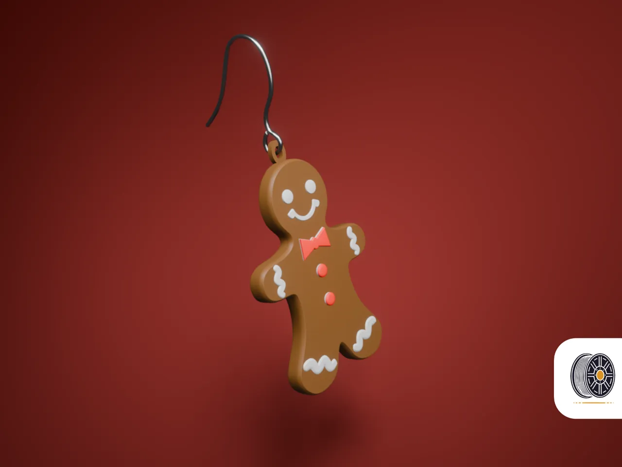 Gingerbread man earrings view 2