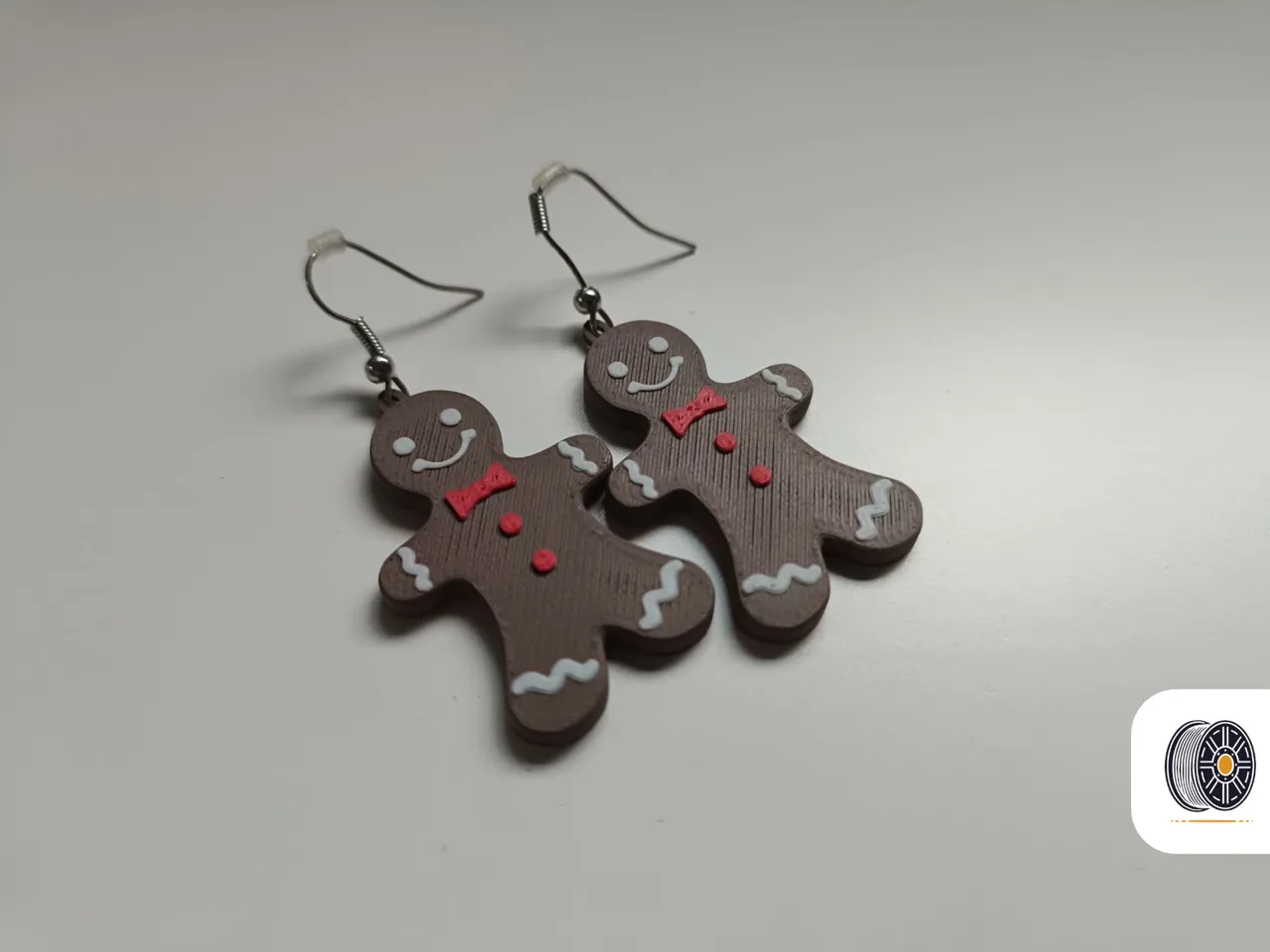 Gingerbread man earrings view 3
