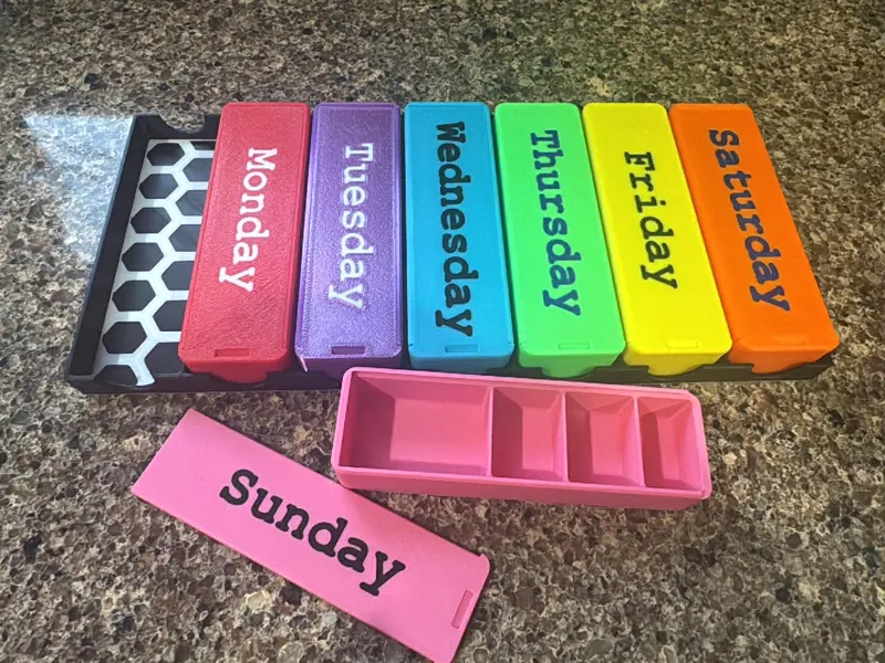 Medicine Vitamins Herb Boxes 1-week Pill Holder