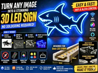 Turn Any Image into a 3D LED Sign  (No Soldering)