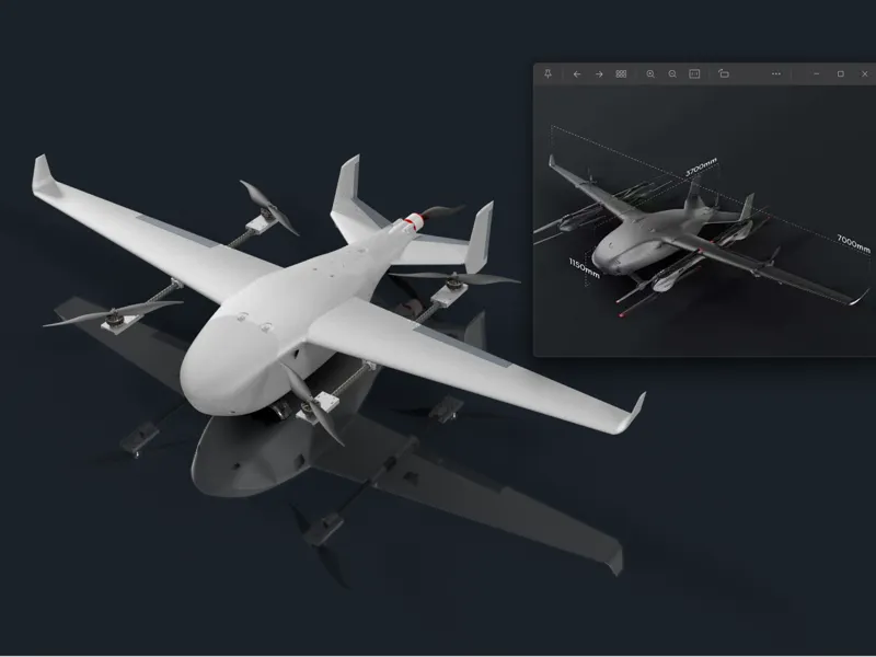座头鲸H140 垂起固定翼（缩比简化版DJI EV50航模）