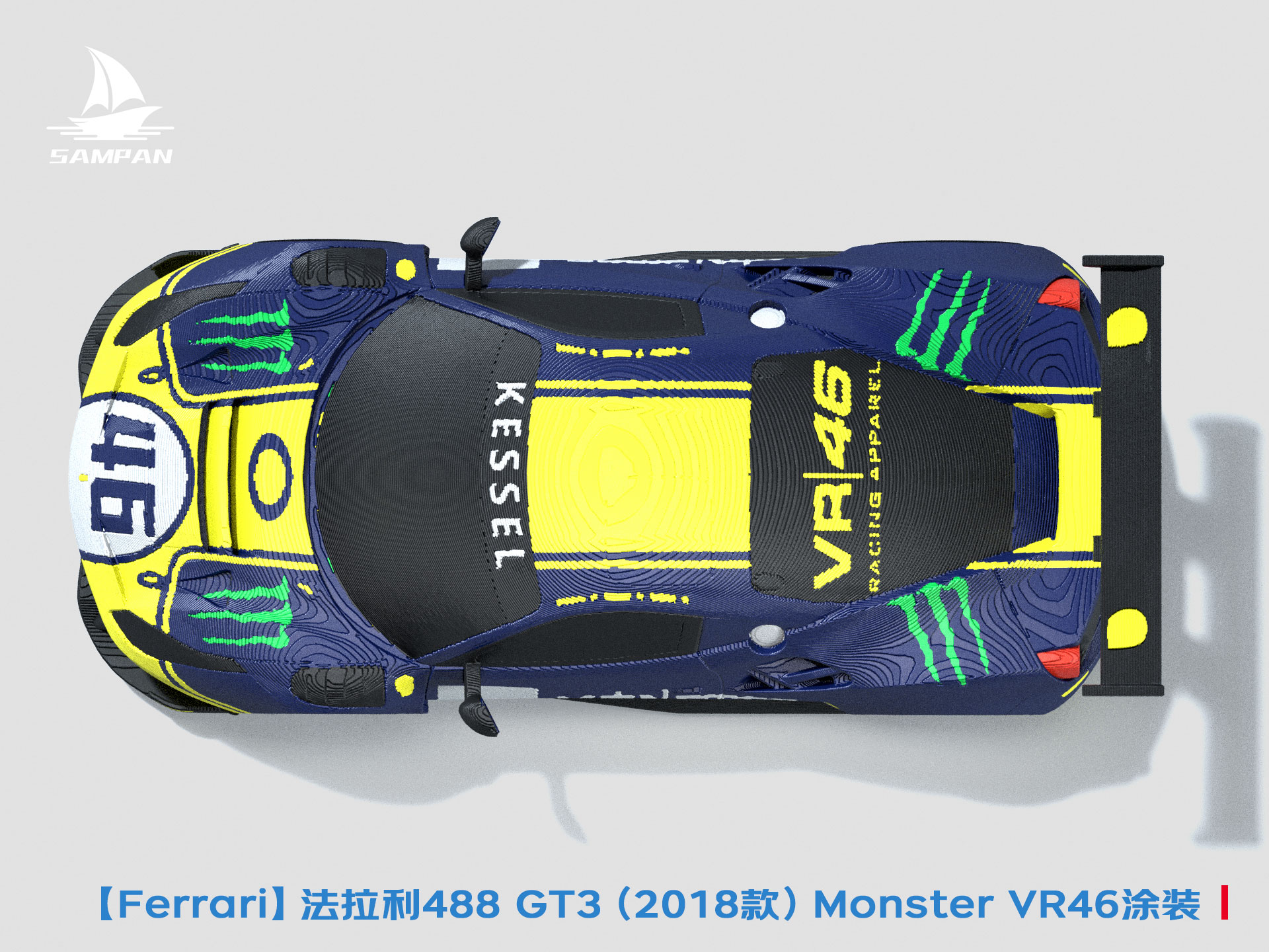 Ferrari] Ferrari 488 GT3 Evo 2018 Le Mans Race Car Rossi VR46