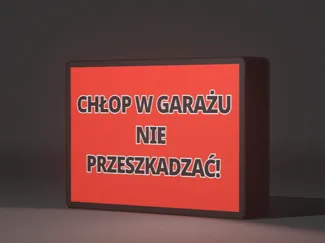 Polish sign "man in the garage, do not disturb!"