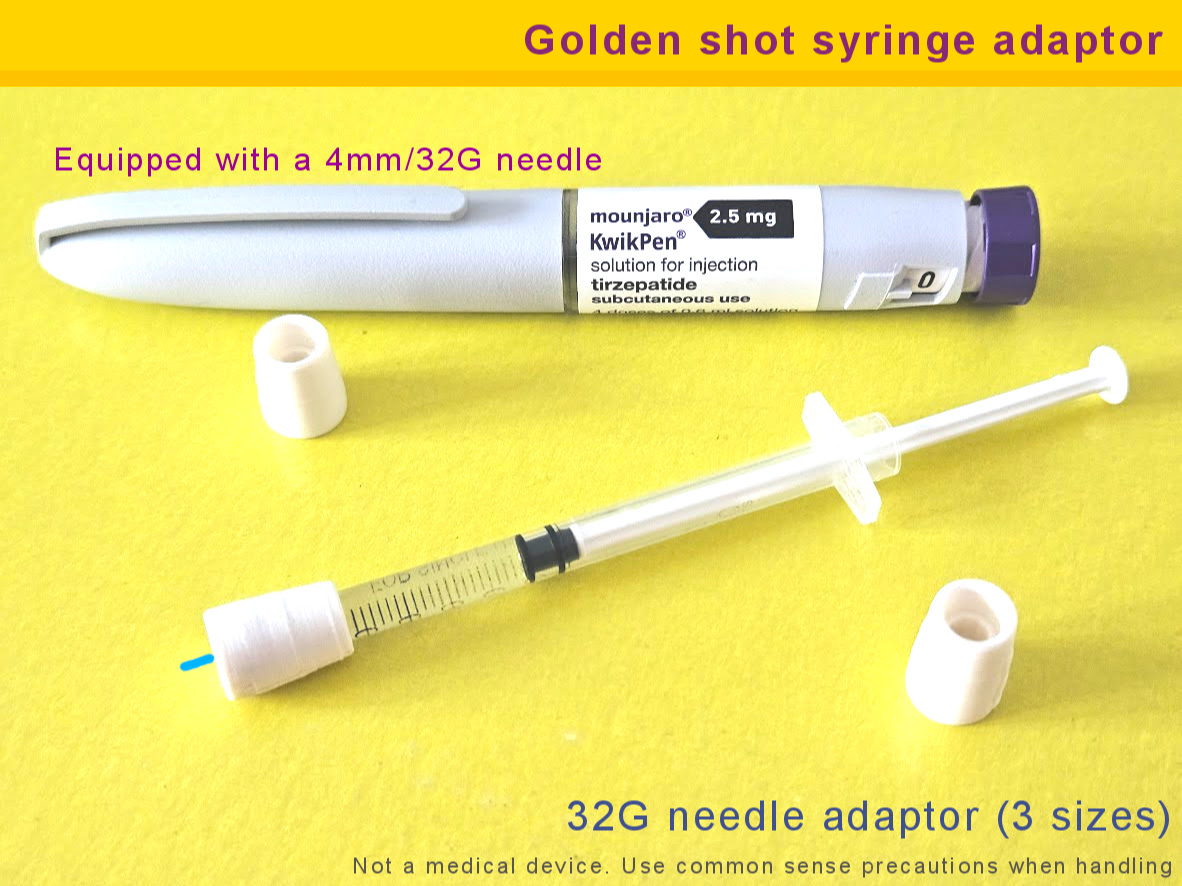 Mounjaro/Ozempic Golden dose syringe adaptor