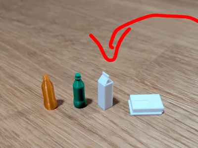 Milk/Juice carton for dollhouse and garbage can
