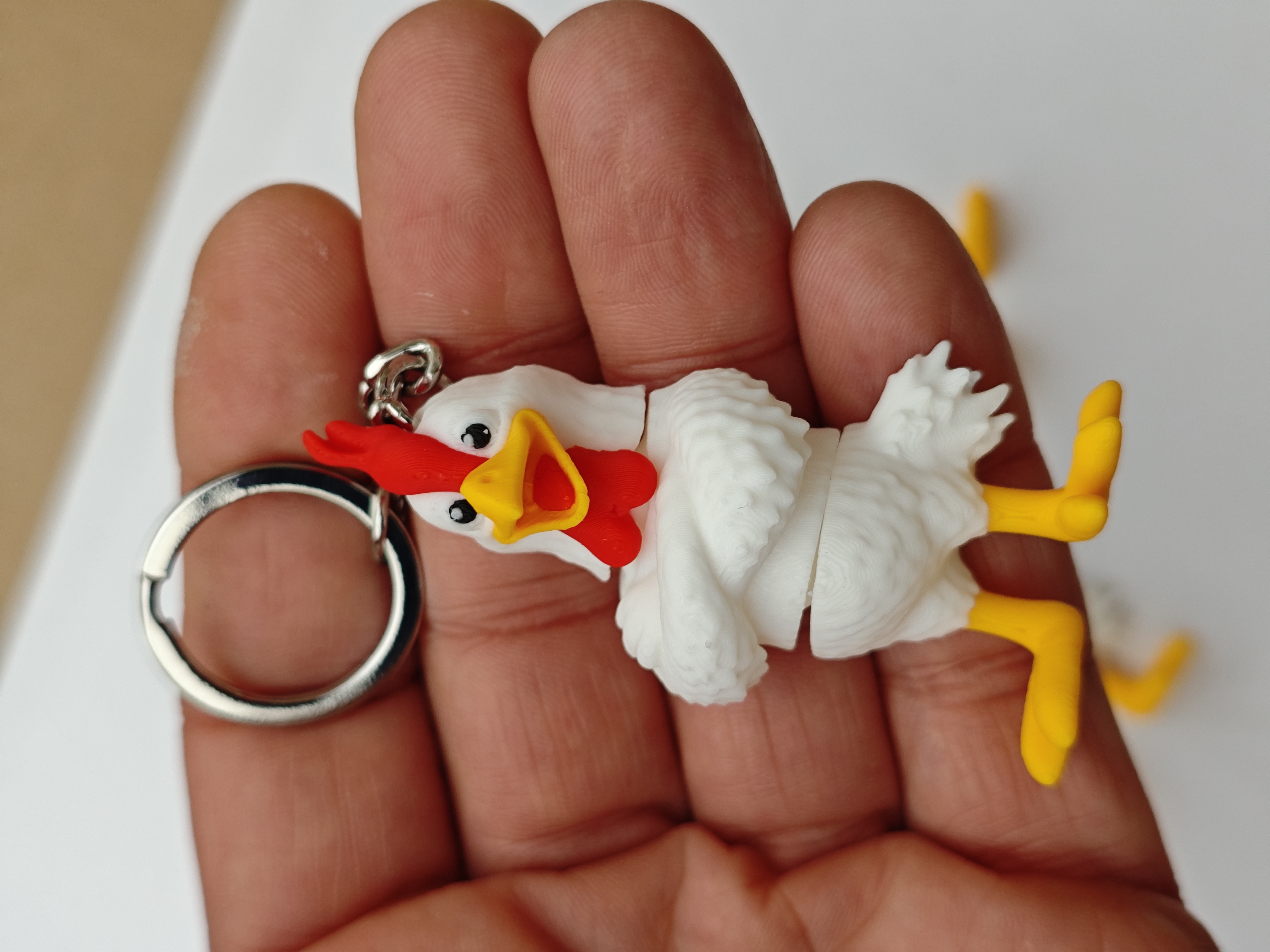 Rooster - Mini Flexi Keychain (Chicken) - Free 3D Print Model