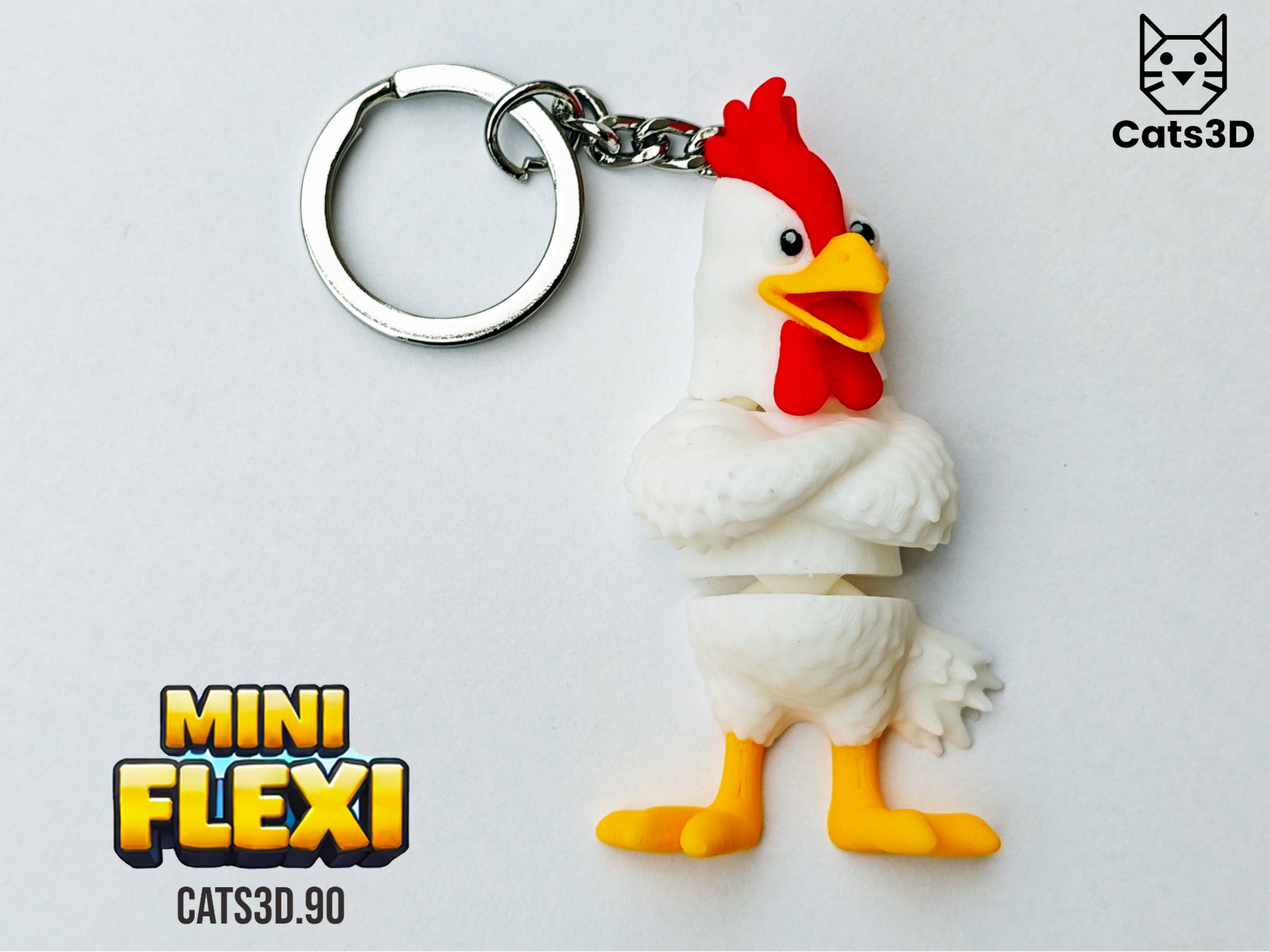 Portachiavi Gallo In Pelle Fatto A Mano - Made In Sicily, Vintage, Anello Diviso