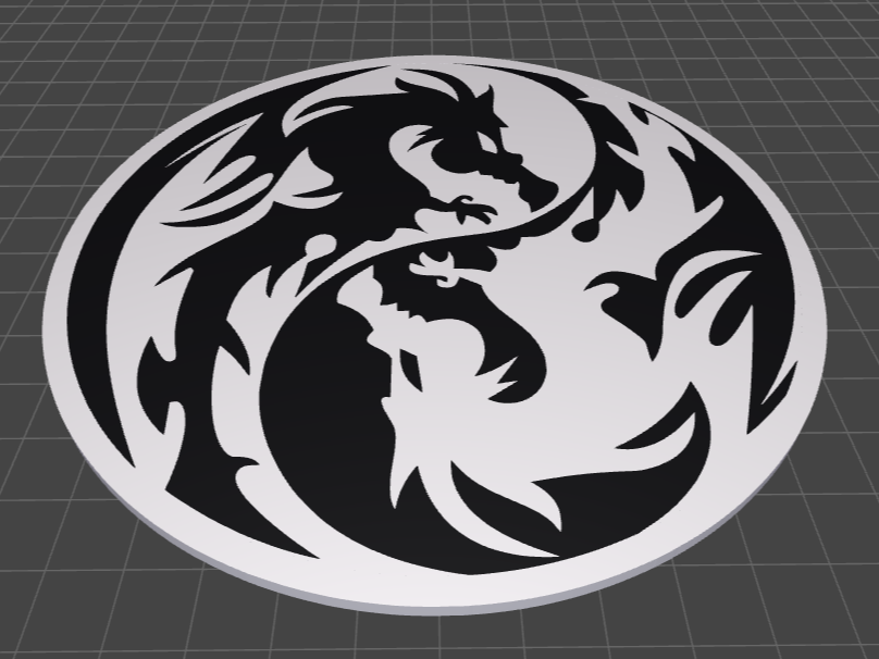 Yin Yang Dragon Coster Drachen Untersetzer 100x2