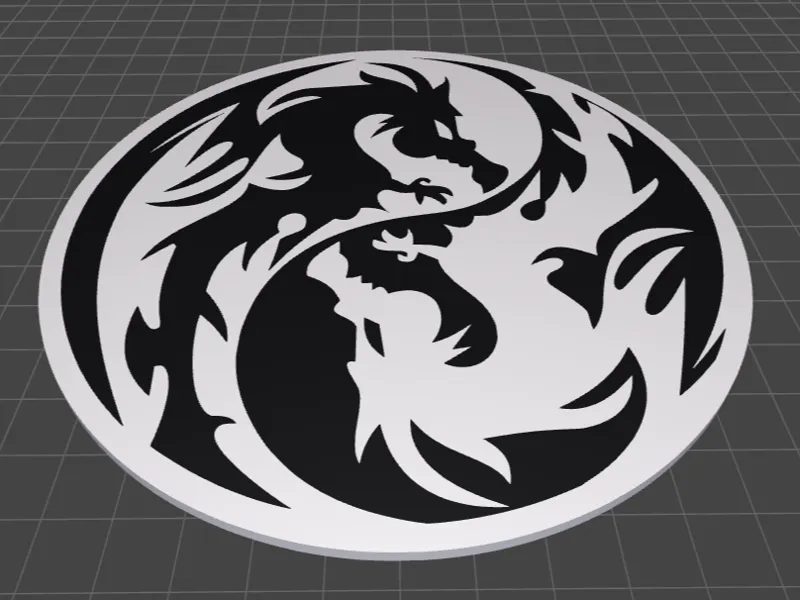 Yin Yang Dragon Coster Drachen Untersetzer 100x2