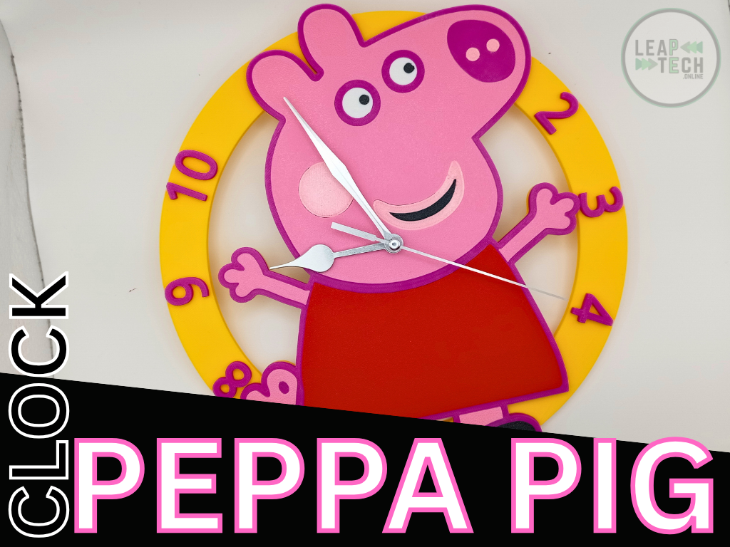 PEPPA PIG STYLE WALL CLOCK