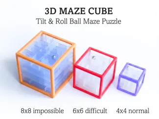3d Maze Cube - Translucent Puzzle