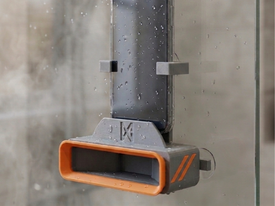 Shower phone speaker