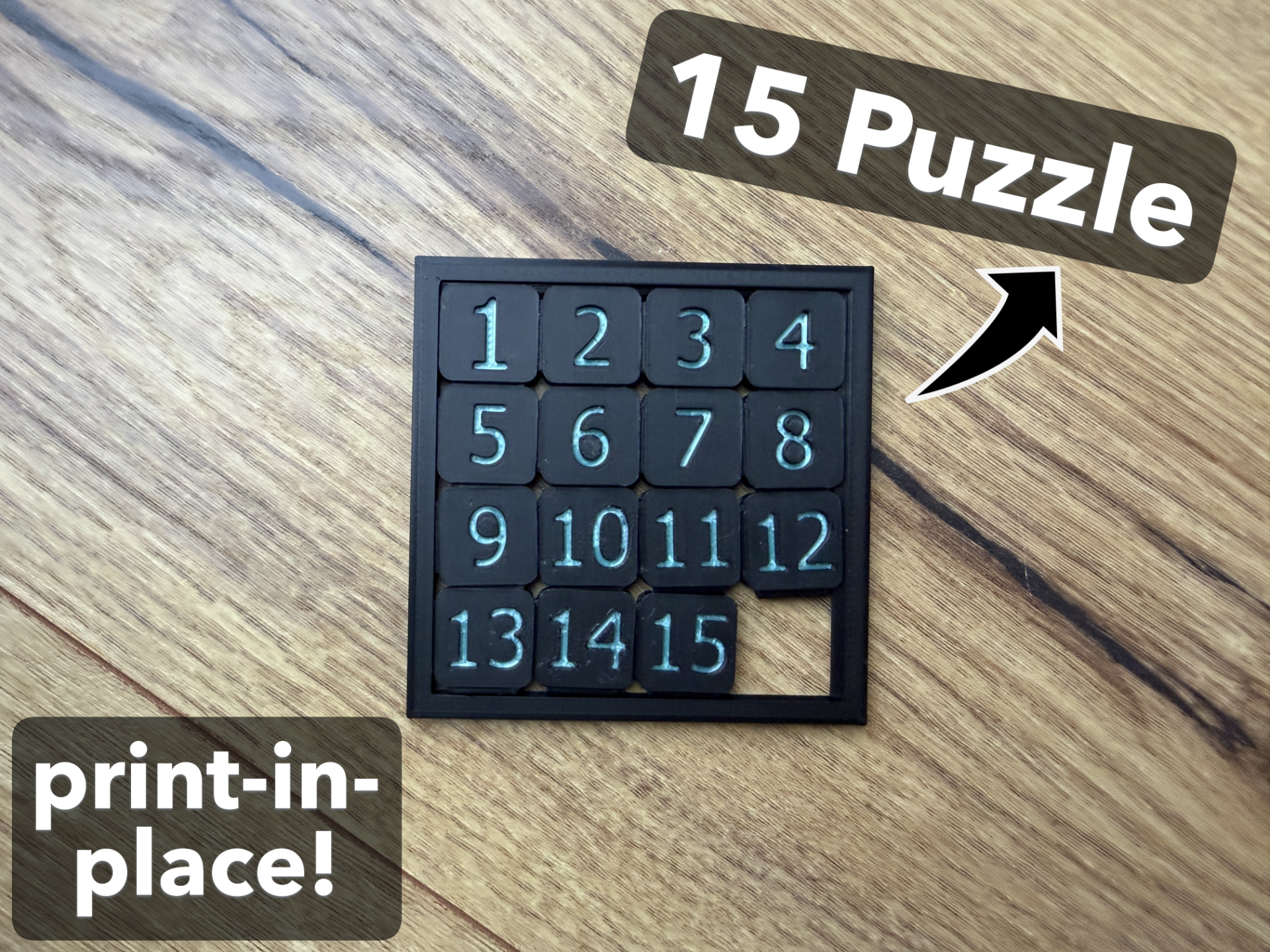 15 Puzzle – Sliding Puzzle - Print-in-Place
