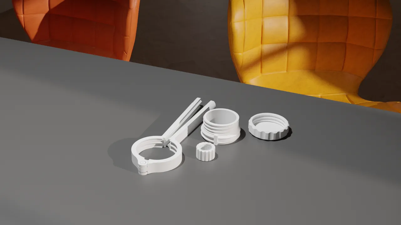 Functional bag clip screw view 4